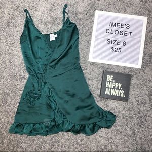 Forest Green Wrap Dress